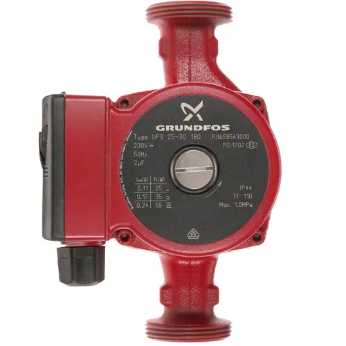 

Электрический водяной насос Grundfos UPS 25/30, 55Вт, циркуляционный, центробежный, 2.6кг (59543000), UPS 25/30