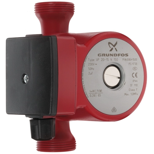 

Электрический водяной насос Grundfos UP 20-15 N (3/4"), 65Вт, циркуляционный, центробежный, производительность 1.7 м³/час, 2.1кг (НС-0027369), UP 20-15 N (3/4")