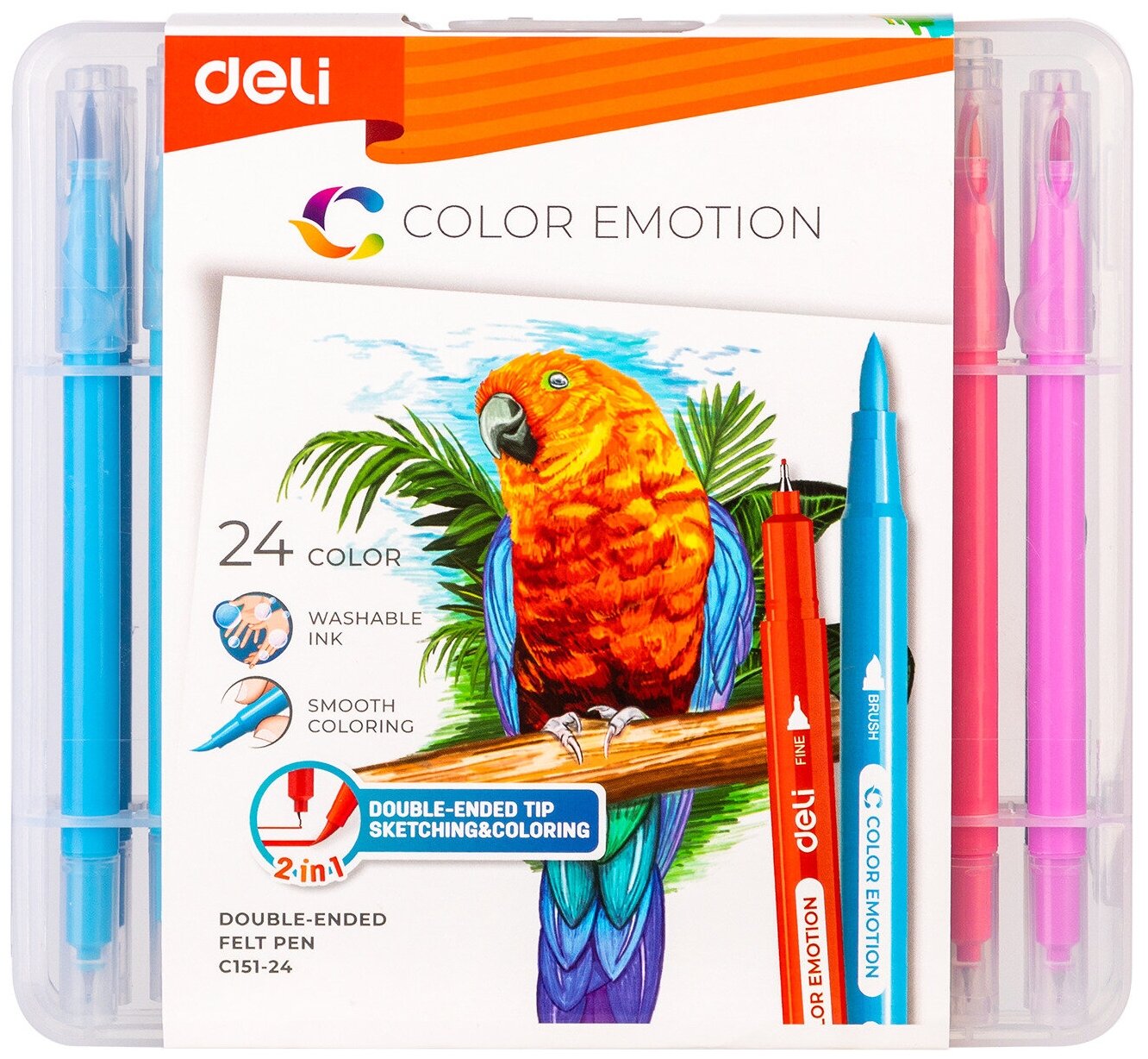

Фломастеры Deli EC151-24 Color Emotion, 24 шт. (EC151-24/A), EC151-24 Color Emotion