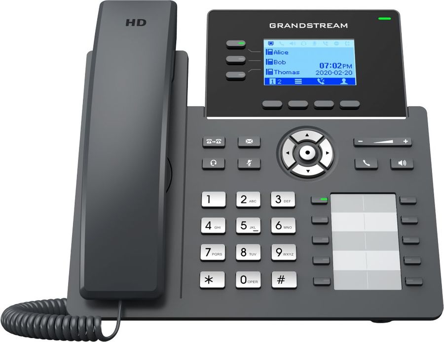 

VoIP-телефон Grandstream GRP2604P, 3 линии, 6 SIP-аккаунтов, цветной дисплей, PoE, черный (GRP2604P), GRP2604P