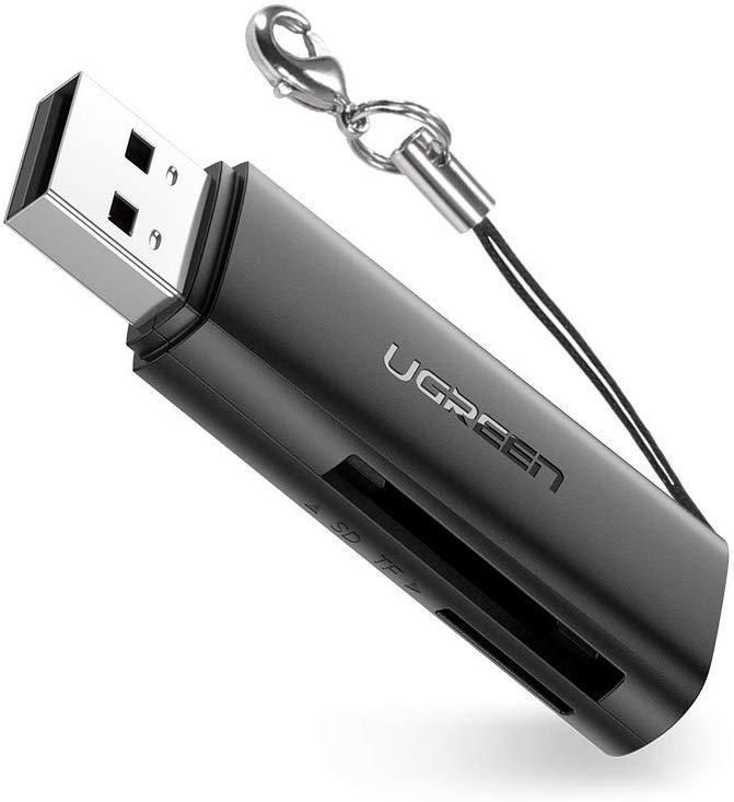 Картридер внешний UGREEN CM264 , SD/microSD, USB 3.0, черный (60722)