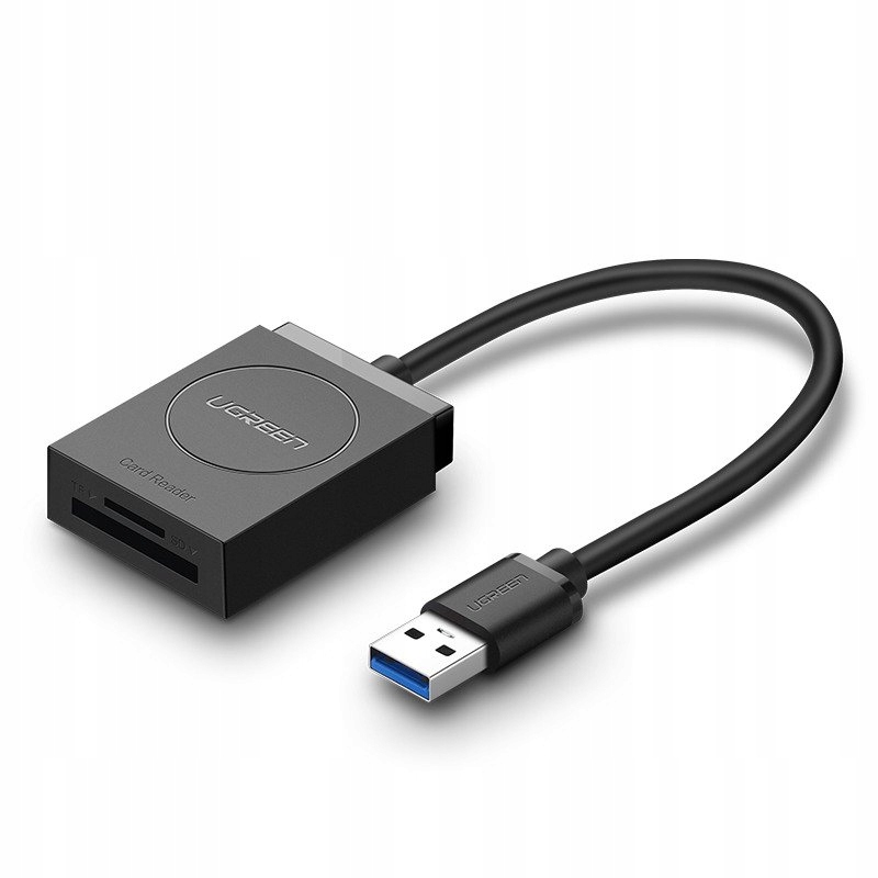 

Картридер внешний UGREEN CR127, SD/microSD, USB 3.0, черный (20250), CR127