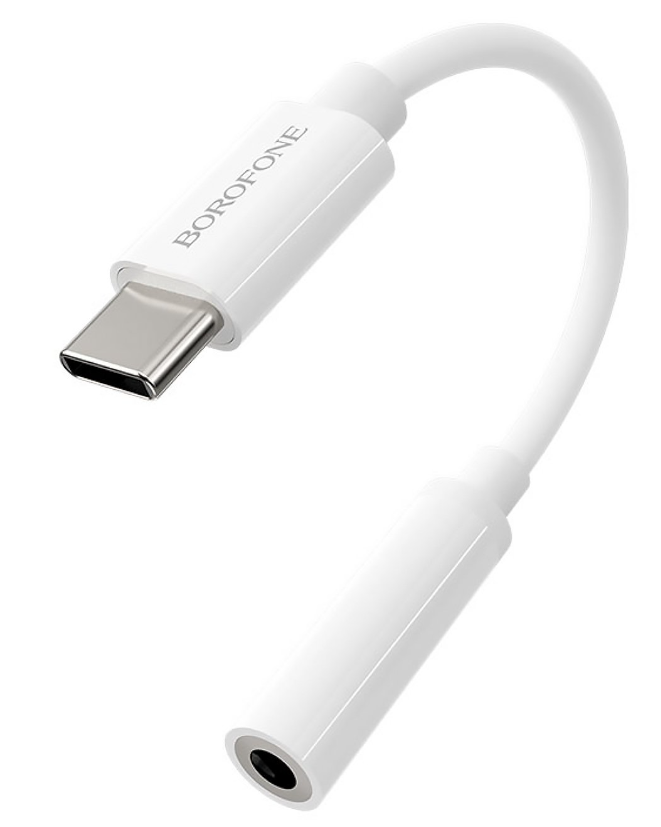 

Кабель-переходник (адаптер) Type-C-3,5 мм mini jack, 15см, белый Borofone BV13, BV13