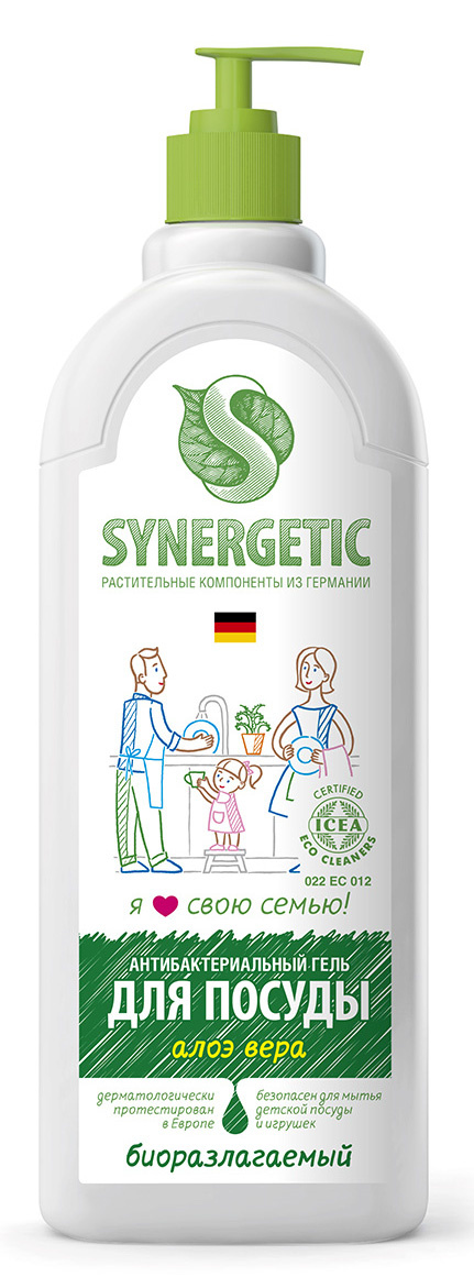 

Средство для мытья посуды SYNERGETIC 103103, 1л, гель, Алоэ Вера (0), 103103