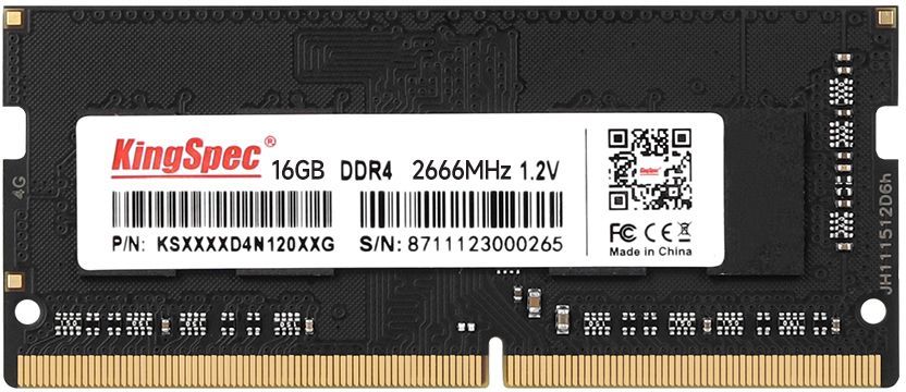 

Память DDR4 SODIMM 16Gb, 2666MHz, CL17, 1.2V, KingSpec (KS2666D4N12016G)