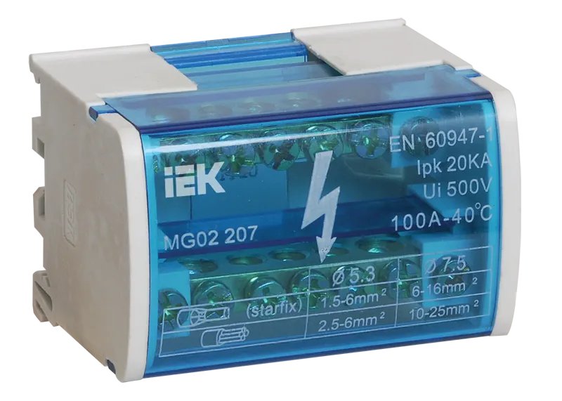 Шина IEK IP31 2х 7 14x10-25 мм² (YND10-2-07-100)