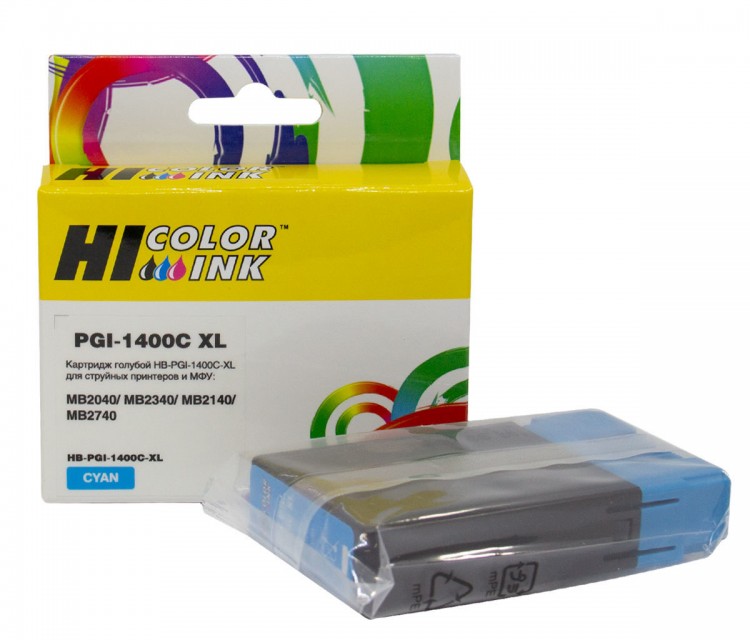 

Картридж струйный Hi-Black PGI-1400XLC (PGI-1400XLC), голубой, совместимый, для Canon MAXIFY MB2050/MB2350/MB2040/MB2340
