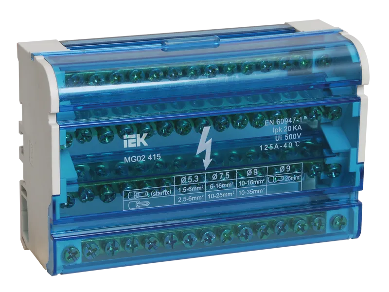 Шина IEK "0" в корпусе IP31 15x10-25 мм² (YND10-4-15-125)