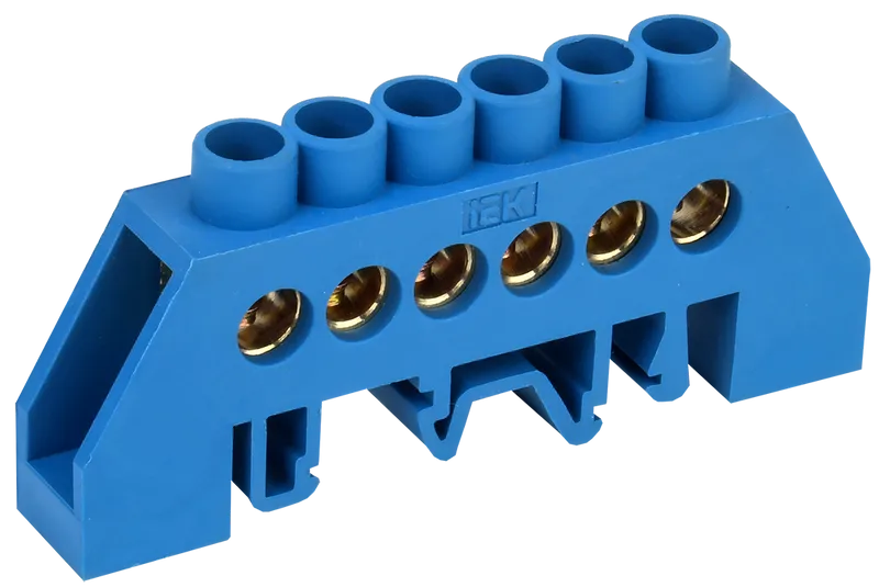 Шина IEK ШНИ-8х12-6-КС-С 6x16-16 мм², синий (YNN10-812-6DP-K07)