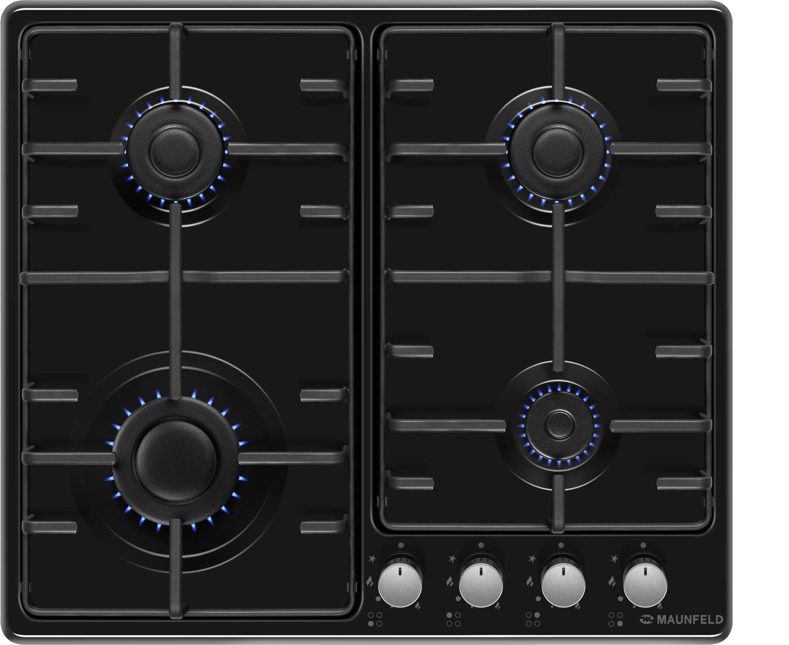 

Газовая варочная панель Maunfeld EGHE.64.3STS-EB, 4 конфорки, черный (КА-00015482), Черная, EGHE.64.3STS-EB