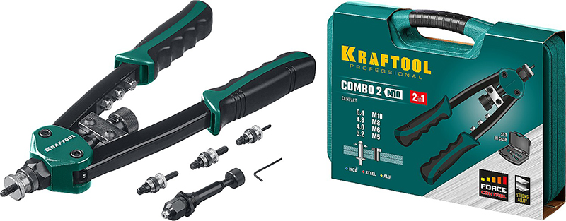 Заклепочник kraftool Combo2-M10, рычажный