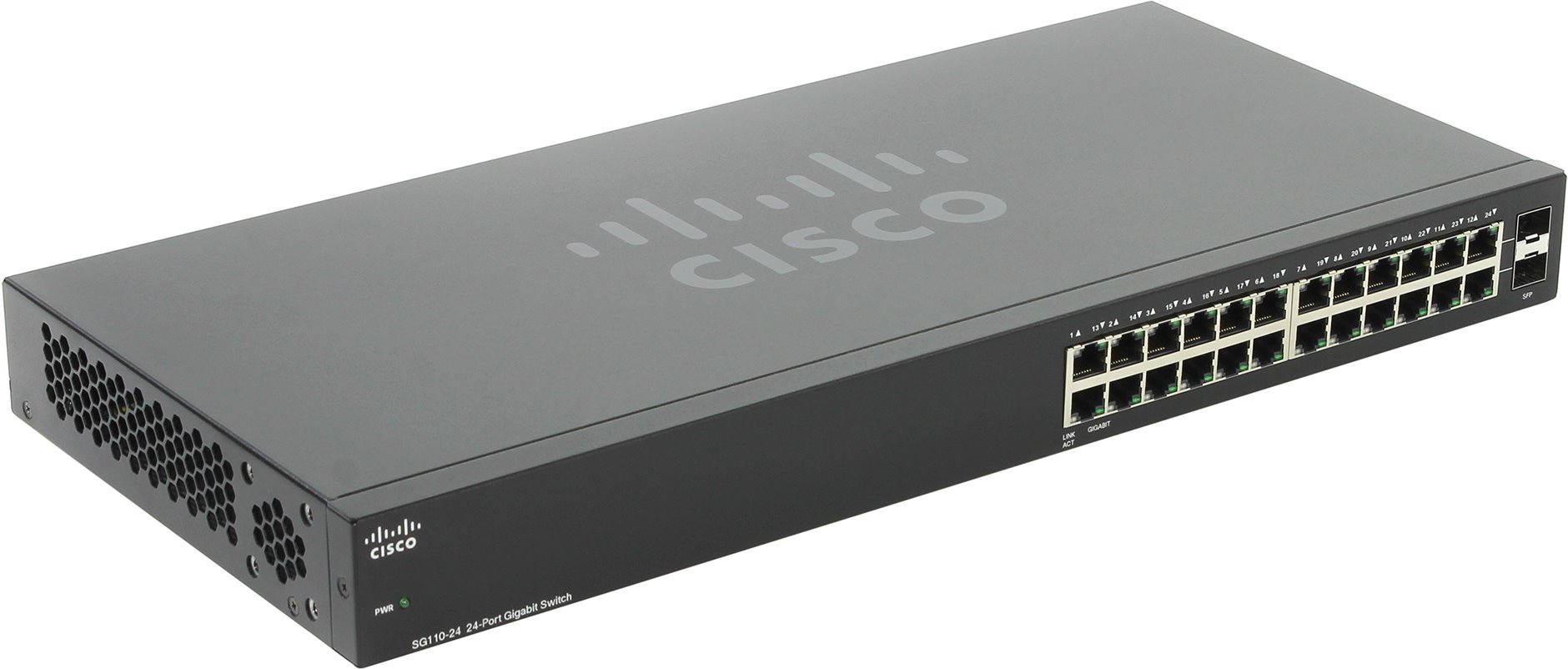 

Коммутатор Cisco SG110-24, кол-во портов: 24x1 Гбит/с, установка в стойку (SG110-24-EU), SG110-24