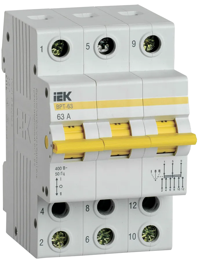 

Выключатель-разъединитель 3P 63А, IEK ВРТ-63 (MPR10-3-063), ВРТ-63
