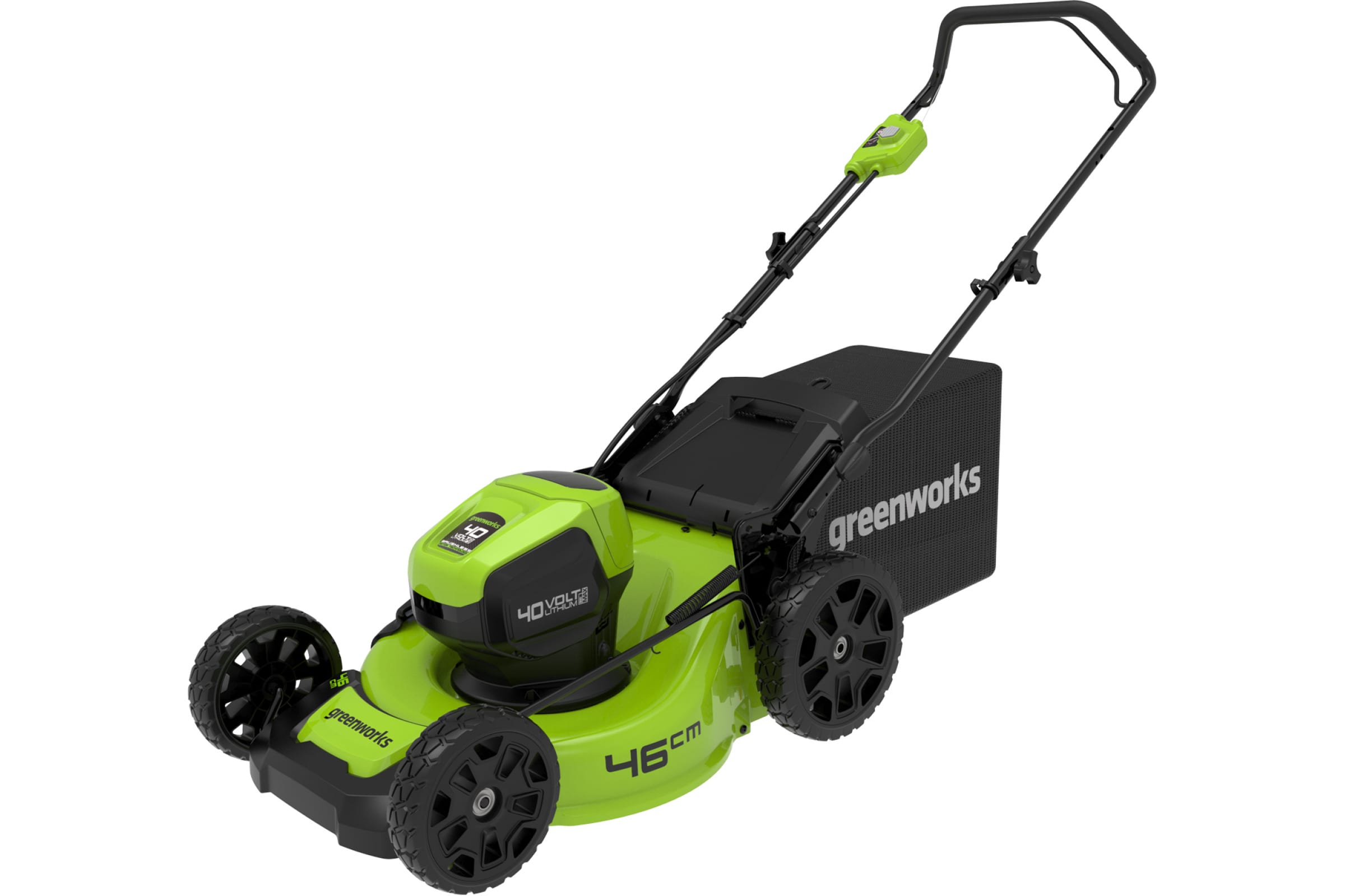 Колесная газонокосилка Greenworks GD40LM46HP, бесщеточный, аккумуляторная