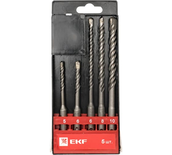 

Набор буров SDS+, 5x110, 6x110, 6x160, 8x160, 10x160, 5шт. EKF Master (db-h5-2x4)