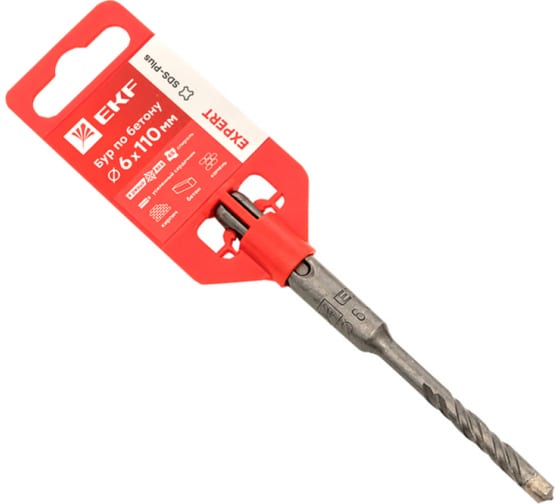 

Бур SDS+ ⌀6мм x 50мм/110мм EKF Expert (db-6-110-4x4)