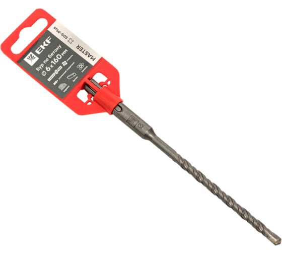 

Бур SDS+ ⌀6мм x 100мм/160мм EKF Master (db-6-160-2x4)