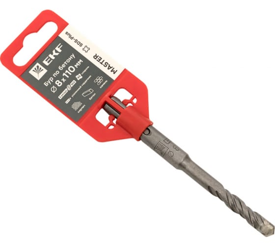 

Бур SDS+ ⌀8мм x 50мм/110мм EKF Master (db-8-110-2x4)