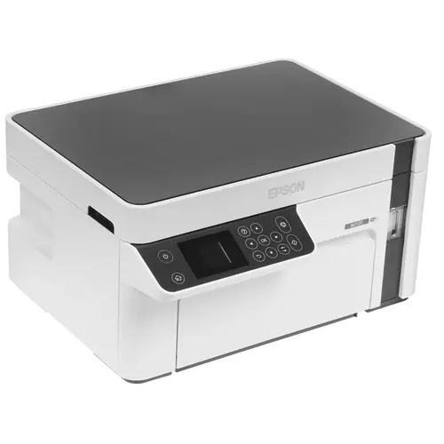 МФУ струйный Epson M2120, A4, ч/б, 15стр/мин (A4 ч/б), 1440x720dpi, СНПЧ, Wi-Fi, USB, белый (C11CJ18404) - фото 1