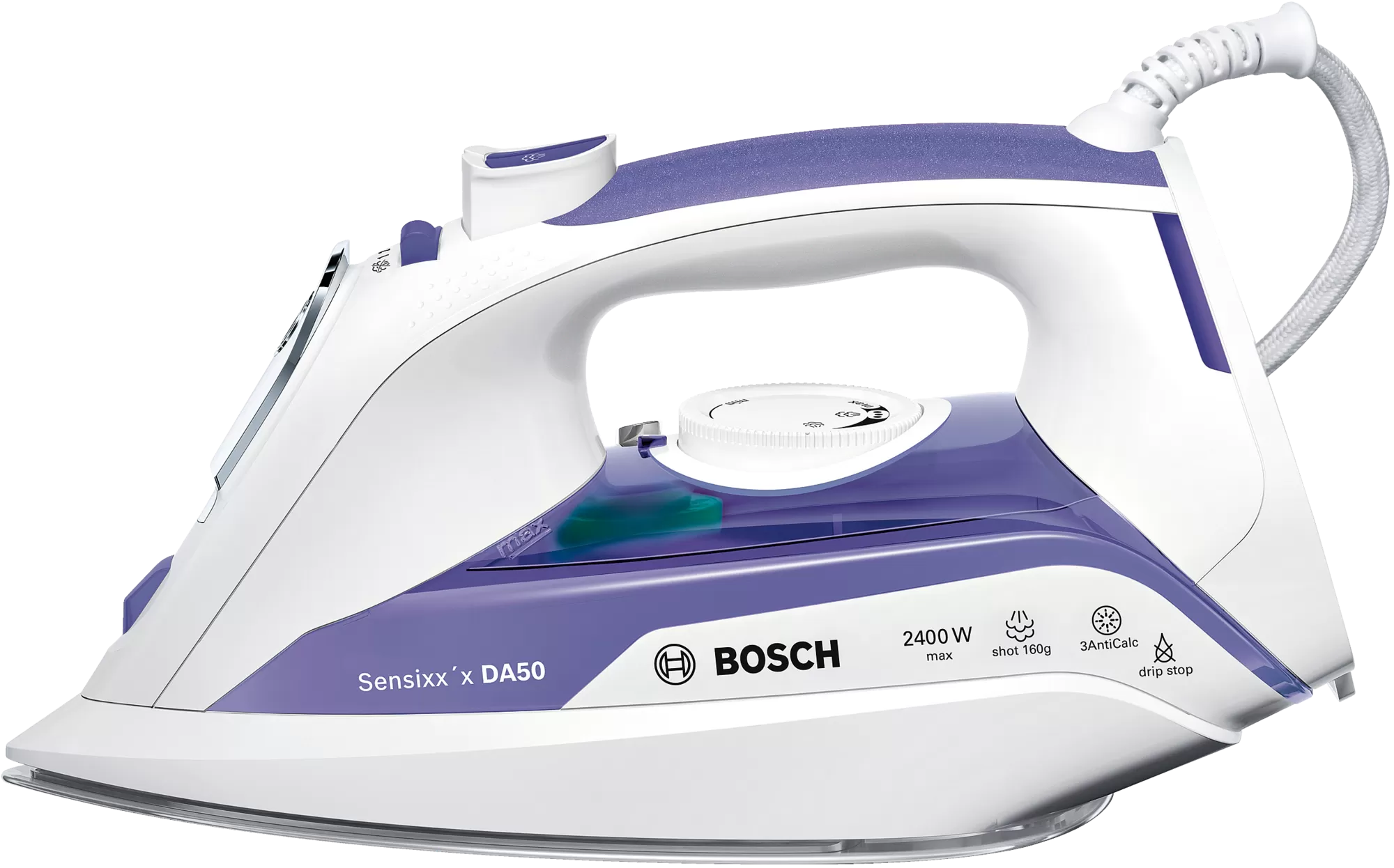 

Утюг Bosch Sensixx'x TDA5024010 2400Вт, 2м, белый/фиолетовый (TDA5024010), TDA5024010