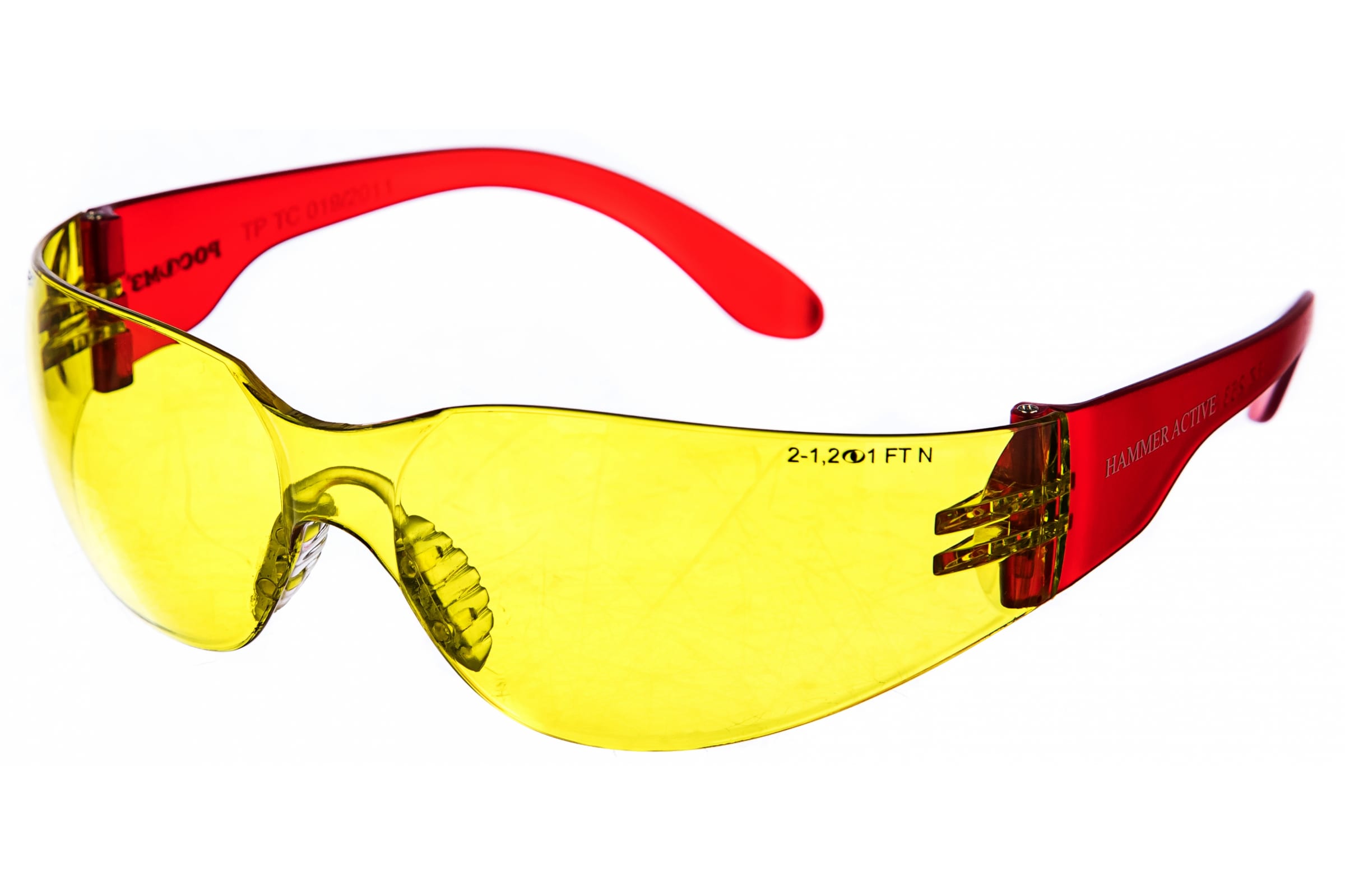 Очки защитные РОСОМЗ Hammer Active О15, открытые, красный/желтый (11536)
