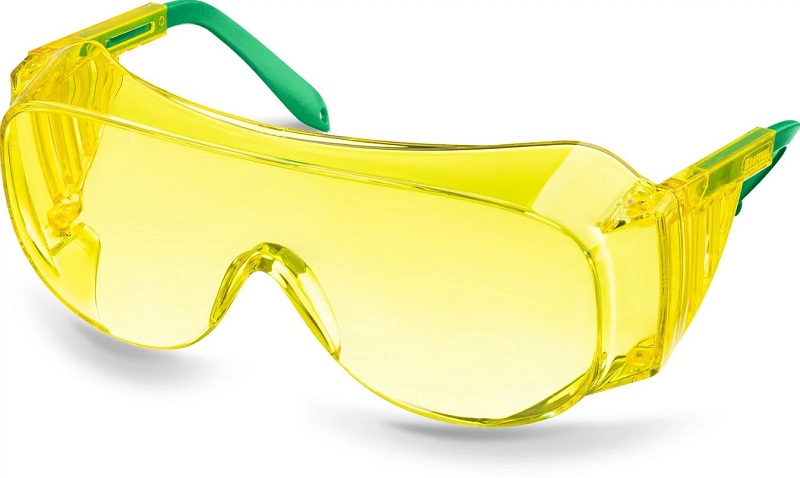 Очки защитные Kraftool ULTRA 110462, открытые, желтый/зеленый (110462)