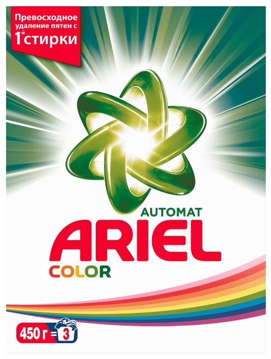 

Стиральный порошок Ariel Color, для ручной стирки, для машинной стирки, для цветных тканей, для синтетических тканей, для хлопковых тканей, для черных и темных тканей, 350г, 23шт (81578062), Color
