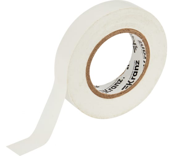 

Изолента ПВХ KR-09-2101, 130 мкм/1.5 см/25 м, белая, Kranz (1544471), KR-09-2101