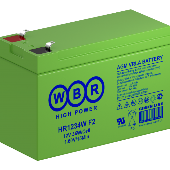 Аккумуляторная батарея для ИБП WBR HR HR1234W F2, 12V, 9Ah