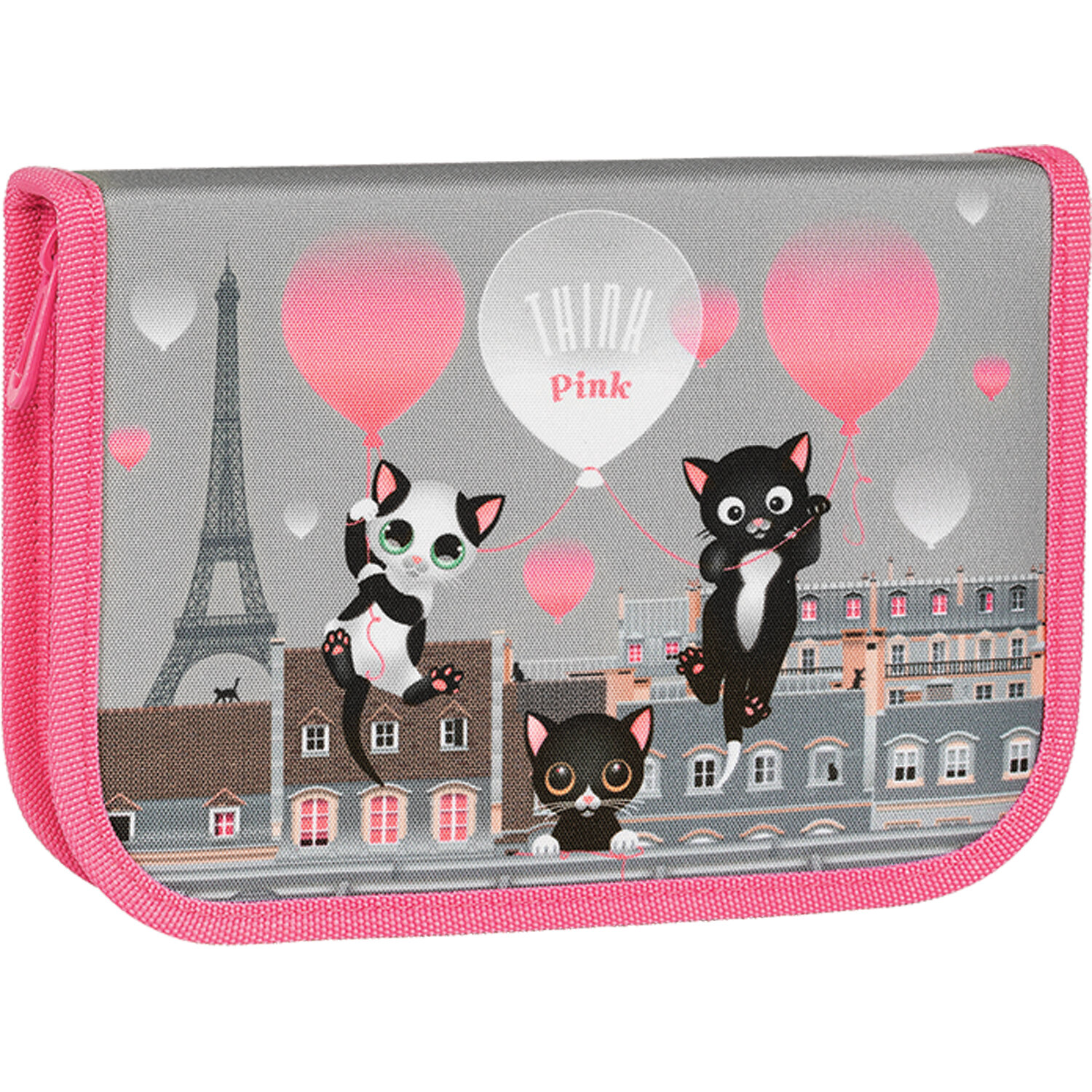 

Пенал TIGER FAMILY Think Pink In Paris, 1 отделение, розовый (270246), Think Pink In Paris