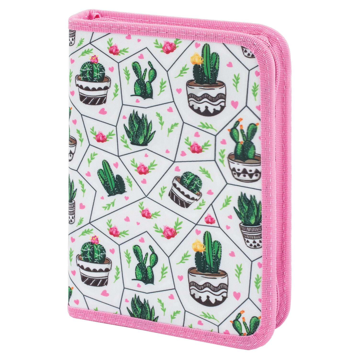 

Пенал ПИФАГОР Cactus, 1 отделение, белый (229208), Cactus