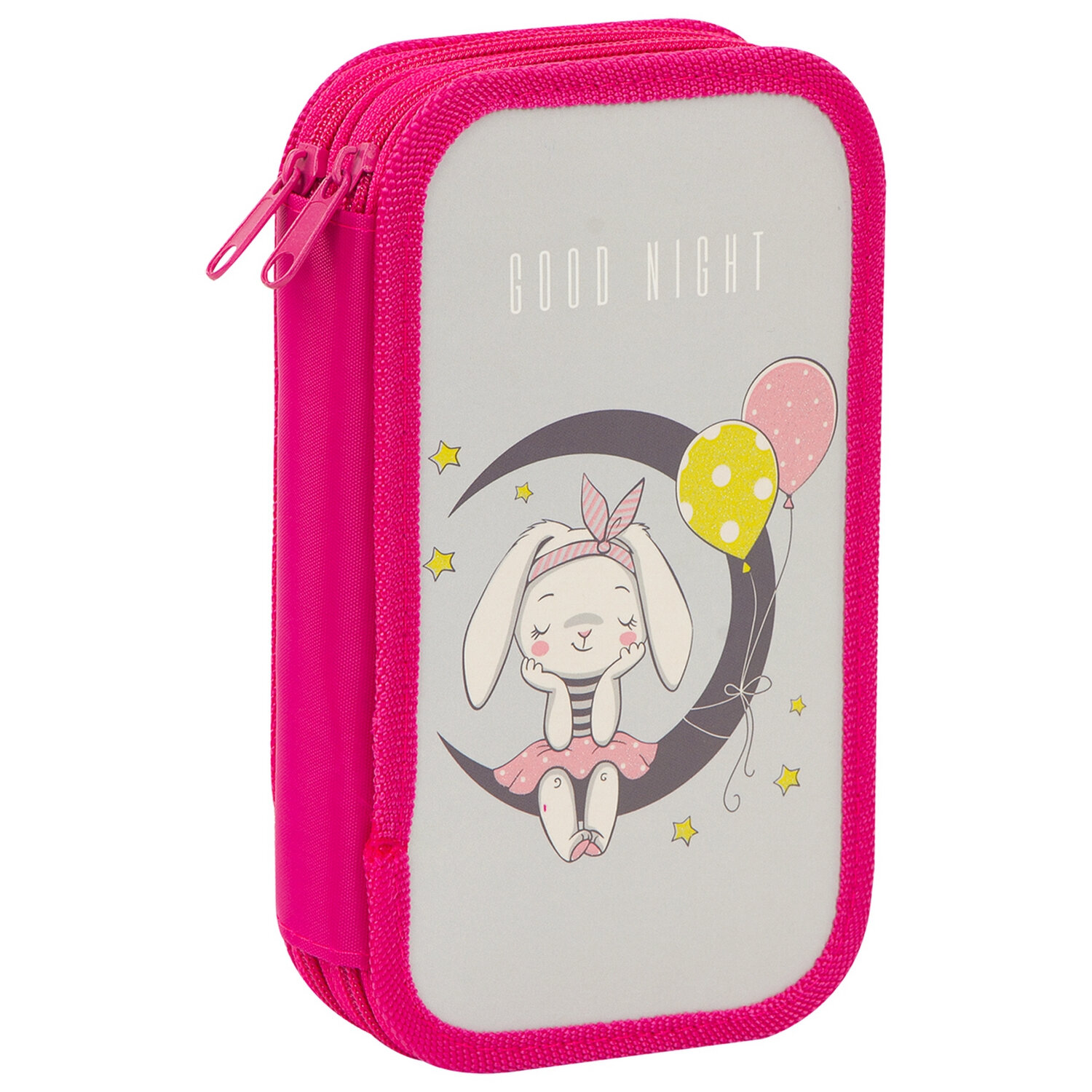 

Пенал ПИФАГОР EXTRA MOON BUNNY, 2 отделения, серый (229157), MOON BUNNY