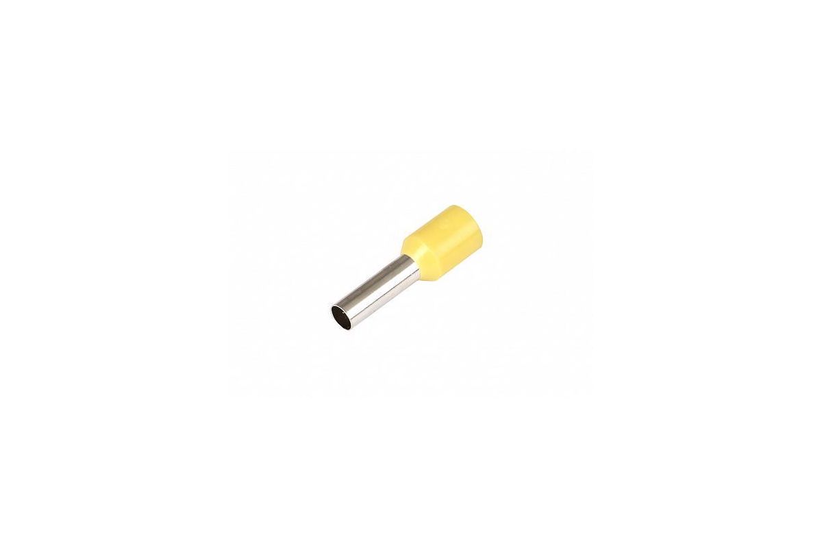 Наконечник НШВИ гильза изолированный, 6 мм², медь, луженый, под опрессовку, желтый, 100 шт., HLT Е6012 (084-04-027)