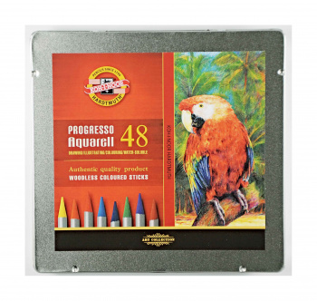 

Набор цветных карандашей KOH-I-NOOR Progresso Aquarell 8786, круглые, 48 шт., заточенные (8786048001PL), 8786