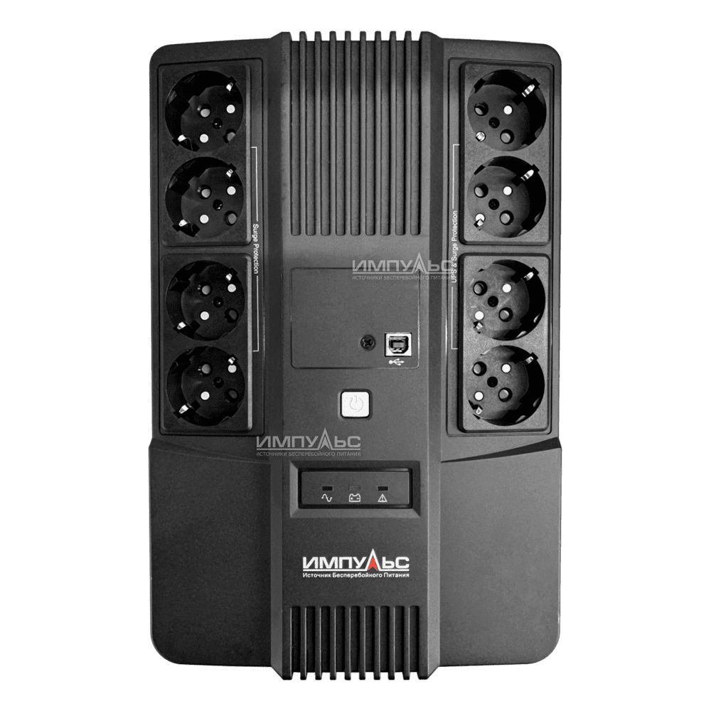 ИБП Импульс МАСТЕР 800, 800 VA, 480 Вт, EURO, USB, черный (MT80107)