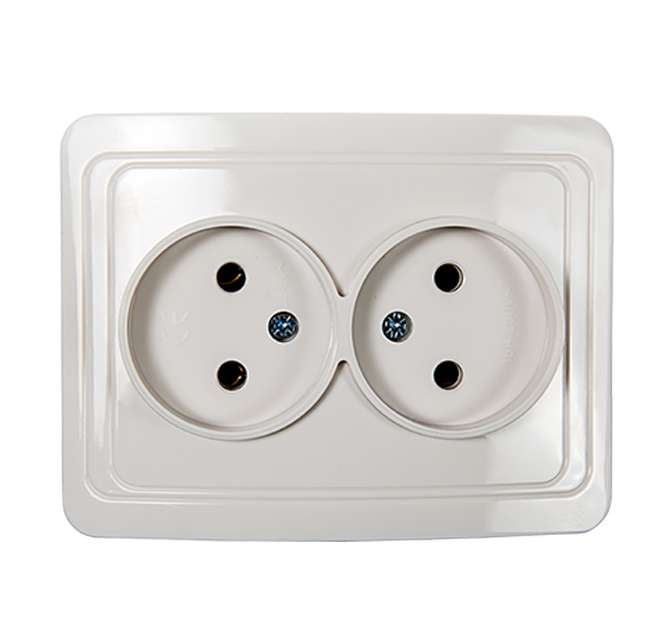 

Розетка IN HOME CLASSICO 2102, скрытый монтаж, 2-х постовая, 16A, в сборе, IP20, белый (4680005959914), 2102