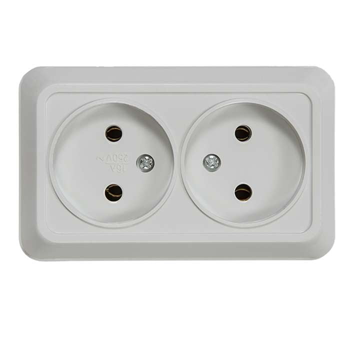 

Розетка IN HOME BOLLETO 7102, открытый монтаж, 2-х постовая, 16A, в сборе, IP20, белый (4680005959822), 7102