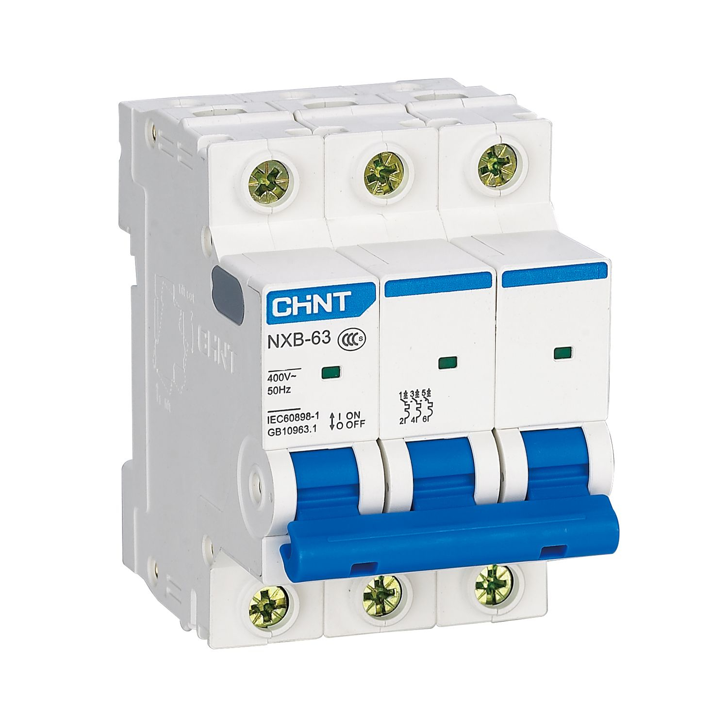 

Выключатель автоматический CHINT NXB-63S трехполюсный (3P/3П) 10А C 4,5 кА (296826)