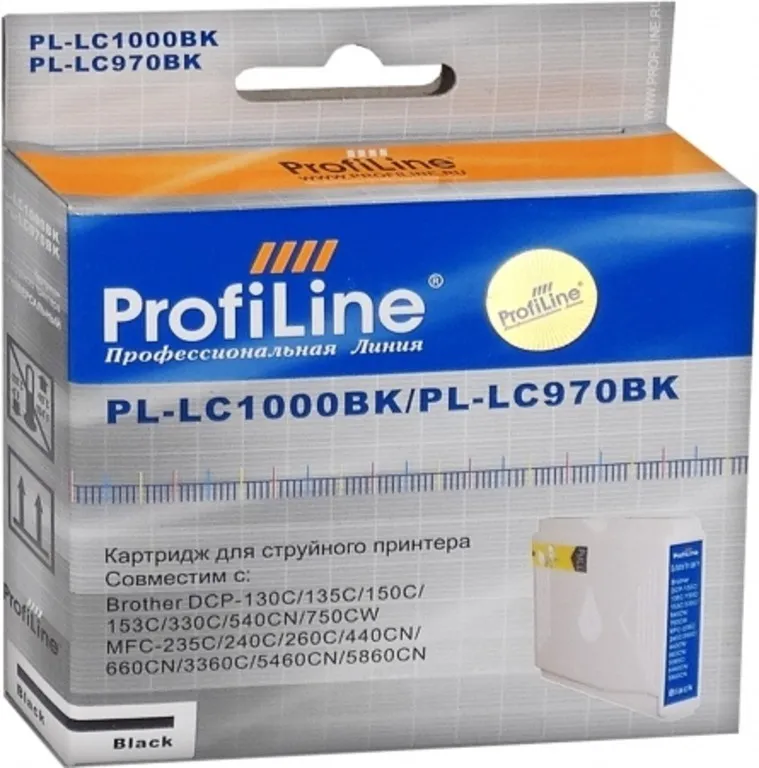 

Картридж струйный ProfiLine PL-LC1000BK, черный, совместимый, 22.6мл, для Brother MFC-J200/DCP-130C/DCP-330C/DCP-350C/MFC-240C/MFC-885CW