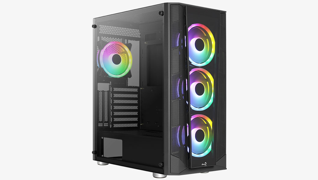 

Корпус AeroCool Prism G, ATX, Midi-Tower, 2xUSB 3.0, RGB подсветка, черный, без БП (PRISM-G-BK-v2), Prism G