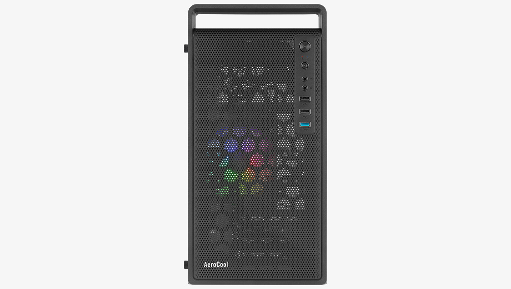 

Корпус AeroCool CS-109, mATX, Mini-Tower, USB 3.0, RGB подсветка, черный, без БП (CS-109-G-BK-v1), CS-109