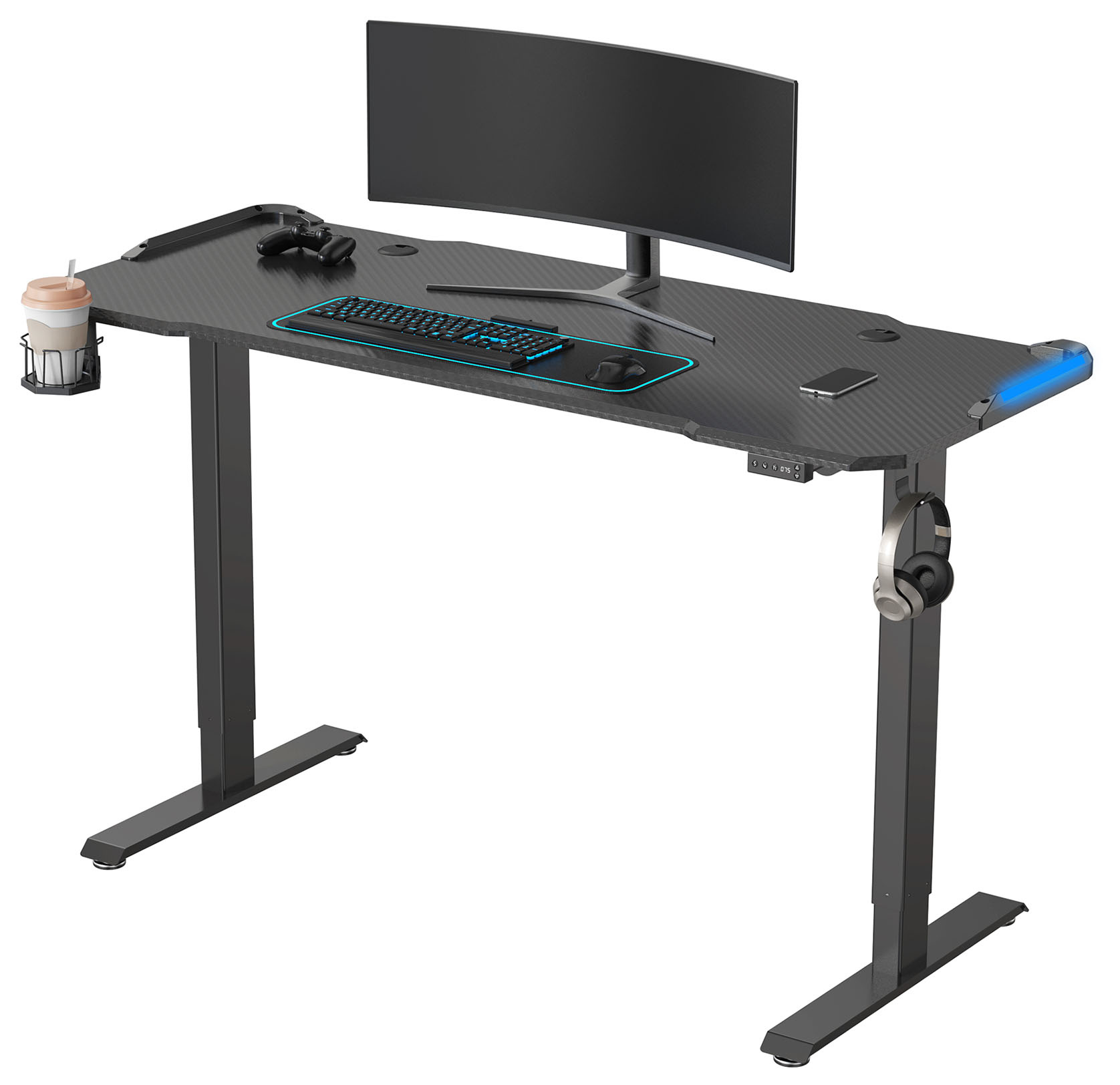Игровой стол Cactus CS-EDL-GBK, черный/синий