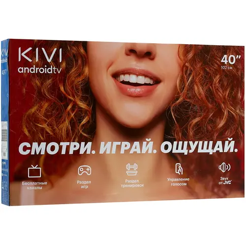 Телевизор 40" Kivi 40F740LB, FullHD, 1920x1080, HDMIx3, USBx2, WiFi, Smart TV, черный