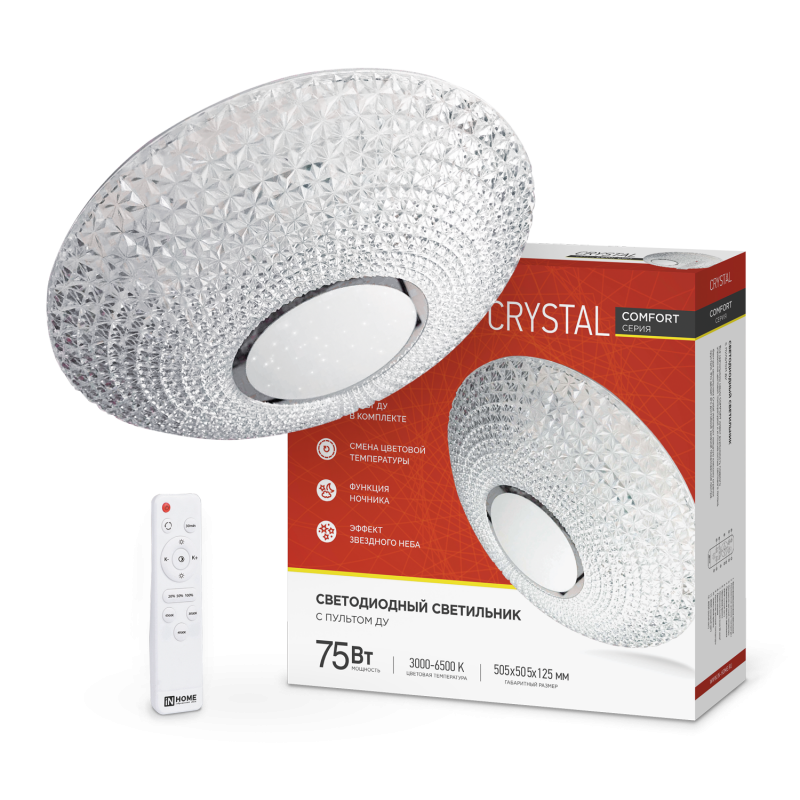 

Светильник потолочный IN HOME COMFORT CRYSTAL, светодиодный, IP40 (4690612034782), COMFORT CRYSTAL