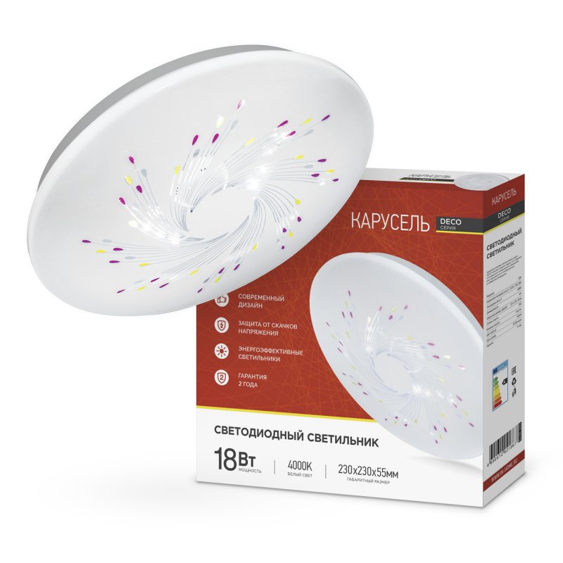 

Светильник потолочный IN HOME DECO, светодиодный, IP40 (4690612021867), DECO