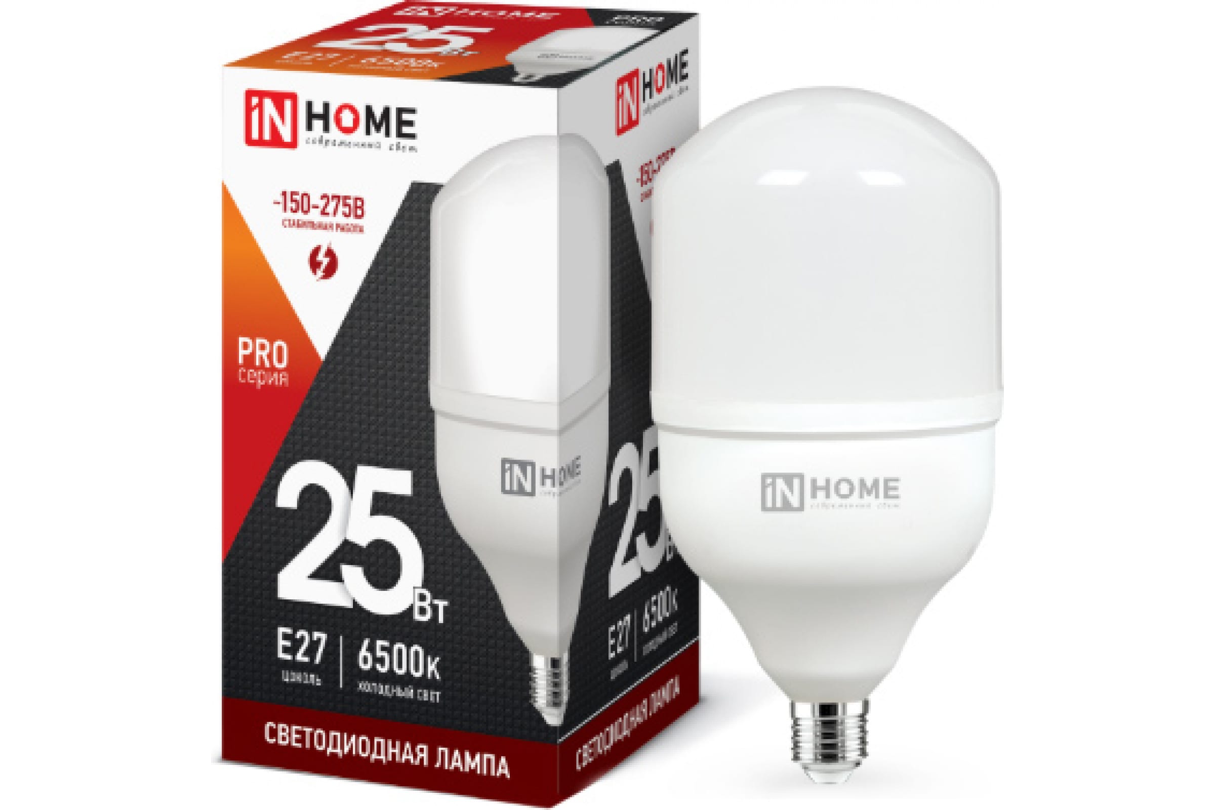 

Лампа светодиодная E27 Колба/T, 25Вт, 6500K / холодный свет, 2380лм, IN HOME LED-HP-PRO (4690612031064), LED-HP-PRO