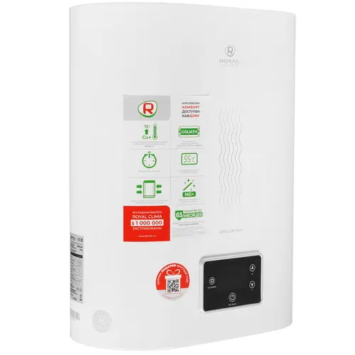 

Водонагреватель электрический накопительный 30 л/нержавеющая сталь, Royal Clima EPSILON Inox (RWH-EP30-FS), EPSILON