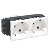 

Розетка Ecoplast LK45, скрытый монтаж, 2-х постовая, с з/к, со шторками, 16A, в сборе, IP20, белый (851704)