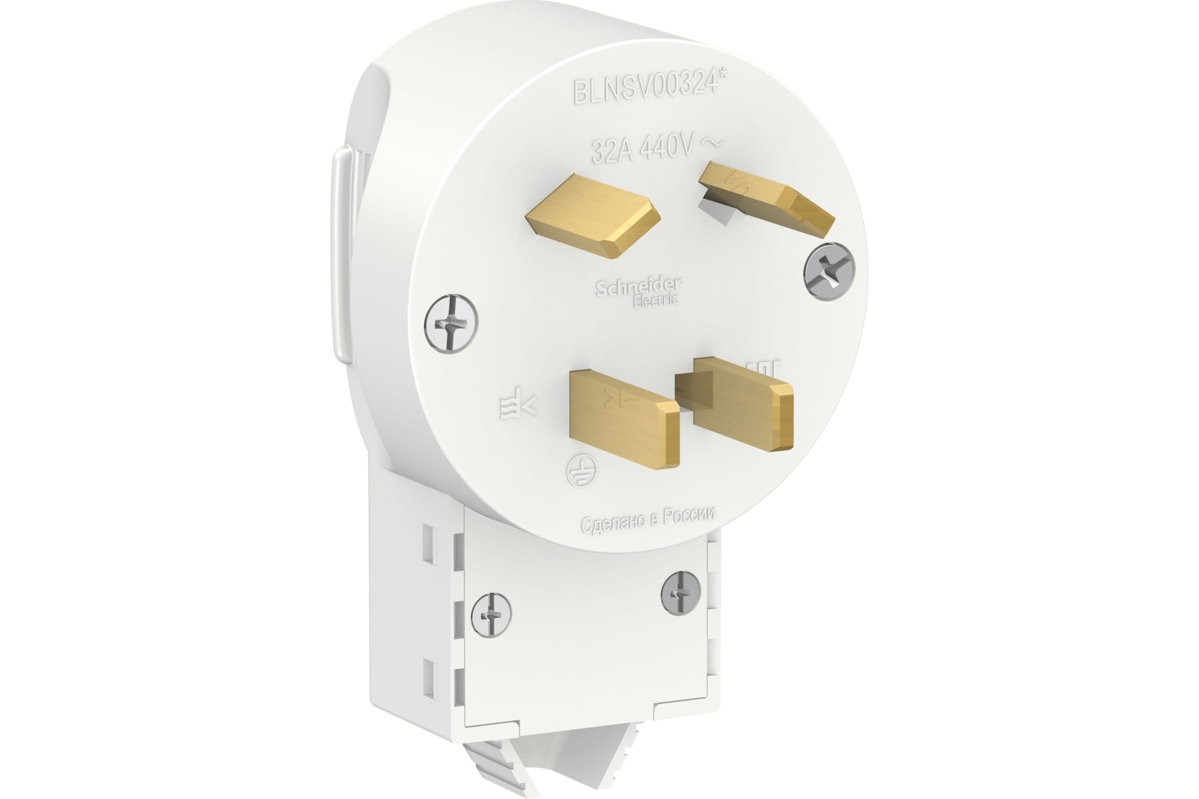 Вилка прямая Schneider Electric BLANCA, РШ-ВШ, 32А, с/з, IP20, белый (BLNSV003241)