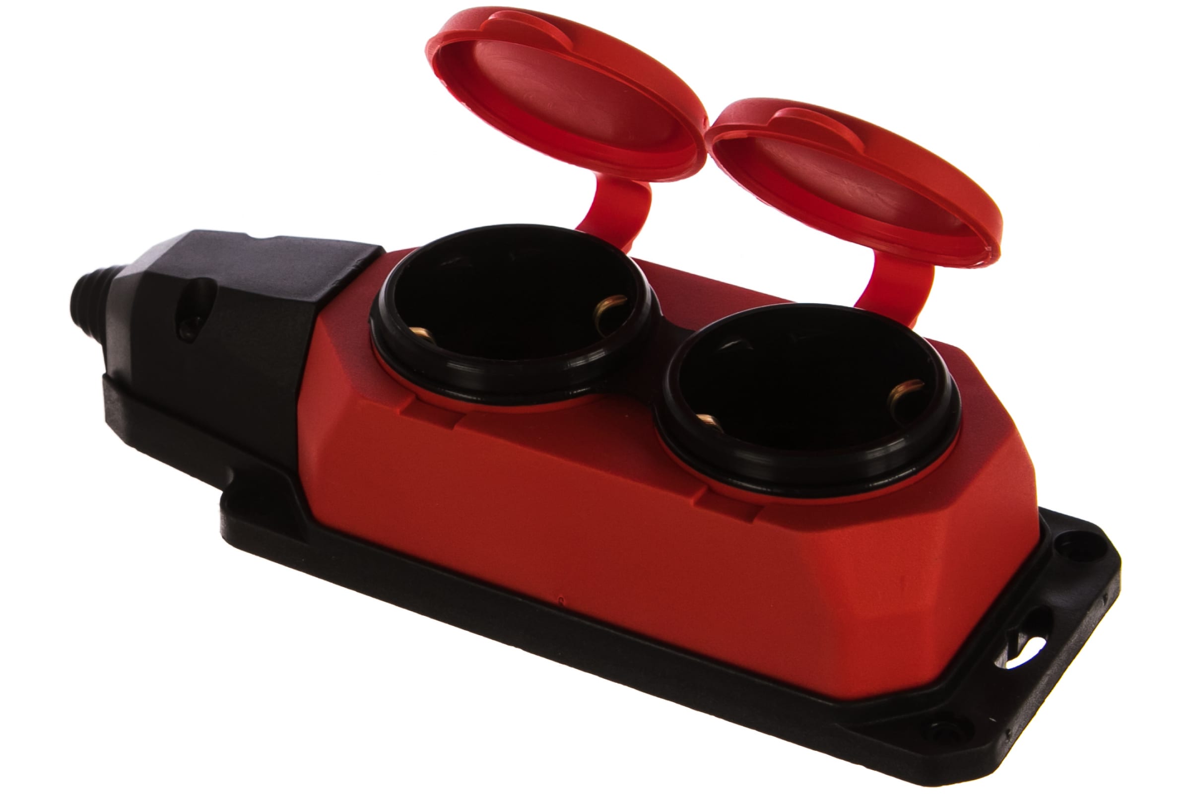 

Колодка удлинителя ЭРА K-2e-RED-IP44 2-розетки, 16A, с/з, защитные крышки, красный (Б0044551), K-2e-RED-IP44